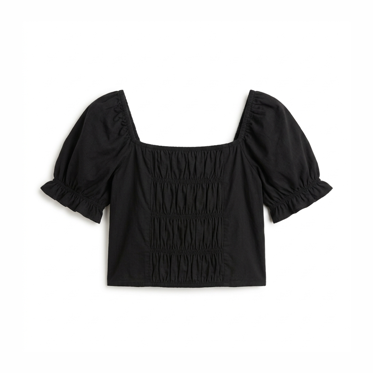 Black Puff Sleeve Top