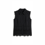 Black Top With Circular Holes Pattern