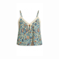 Floral Lace-Trimmed Crop Top