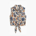 Floral Tie-Front Crop Top