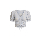 Ruched Puff Sleeve Crop Top