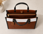 Cognac Brown & Cognac Coach Tabby Shoulder Bag 26 features a distinct brass "C" logo hardware