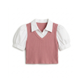 Korean Pink Collar Top