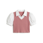 Korean Pink Collar Top