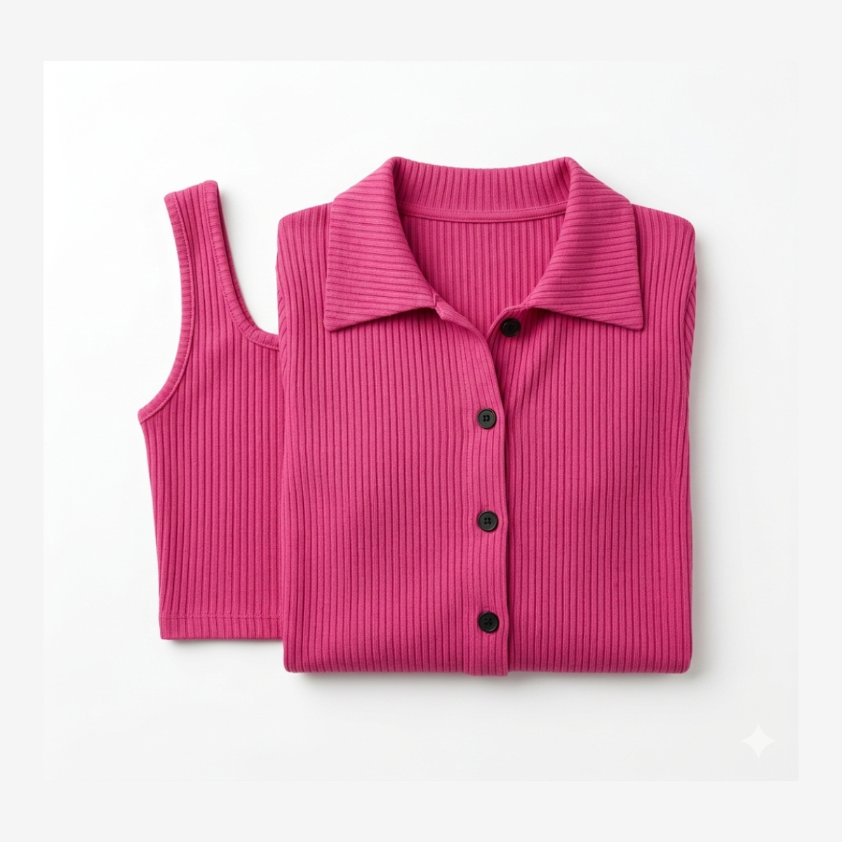 Pink Ribbed 2 Piece Top