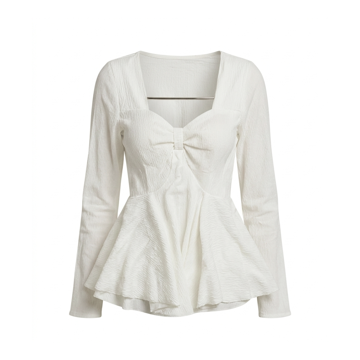 White Peplum Top