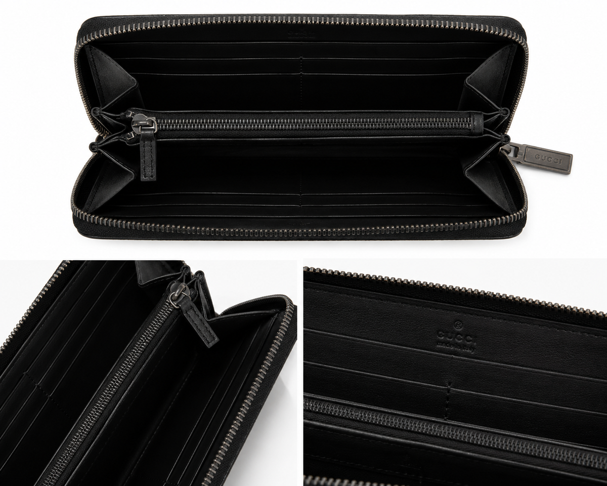 Gucci Kingsnake Print GG Supreme zip-around long wallet in Navy Blue