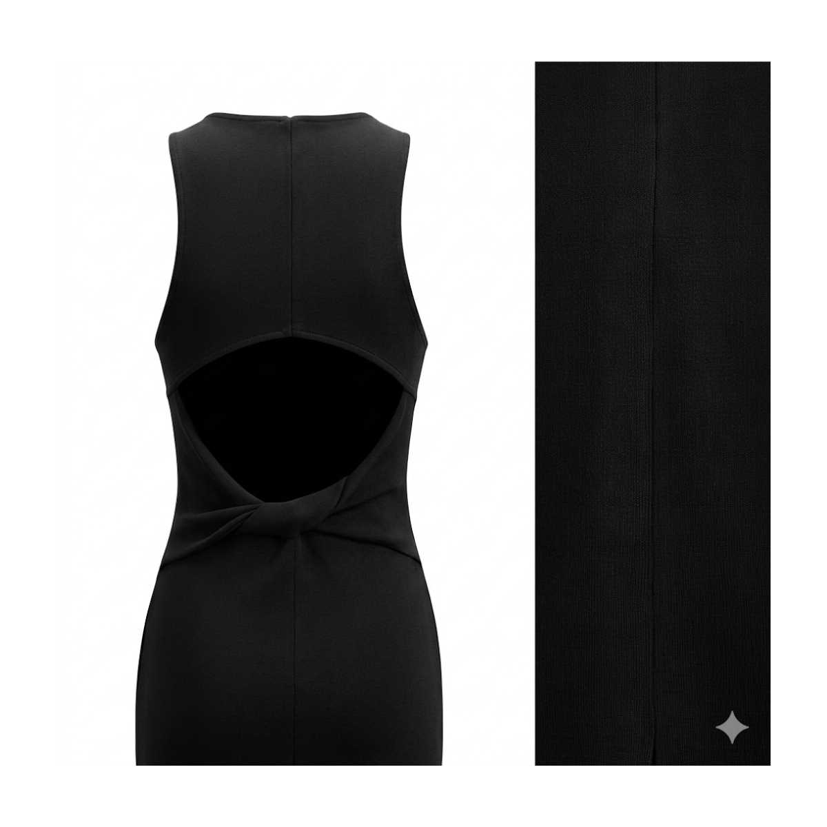 Sophisticated Black Cut-Out Maxi Dress