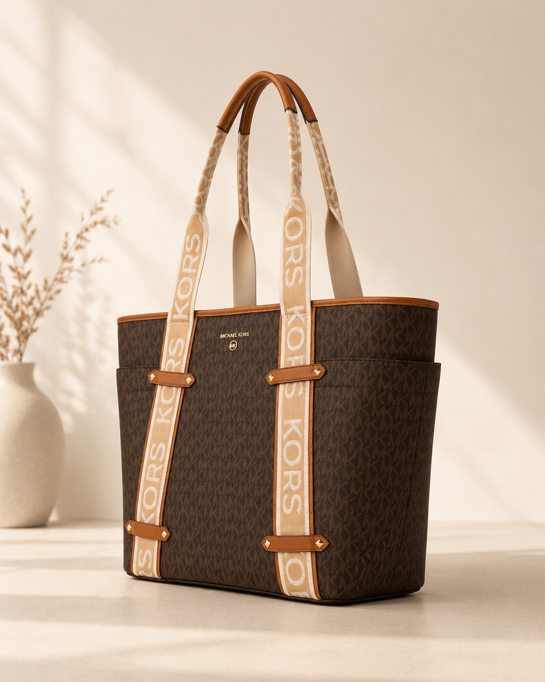 Michael Kors Brown Signature Canvas Tote
