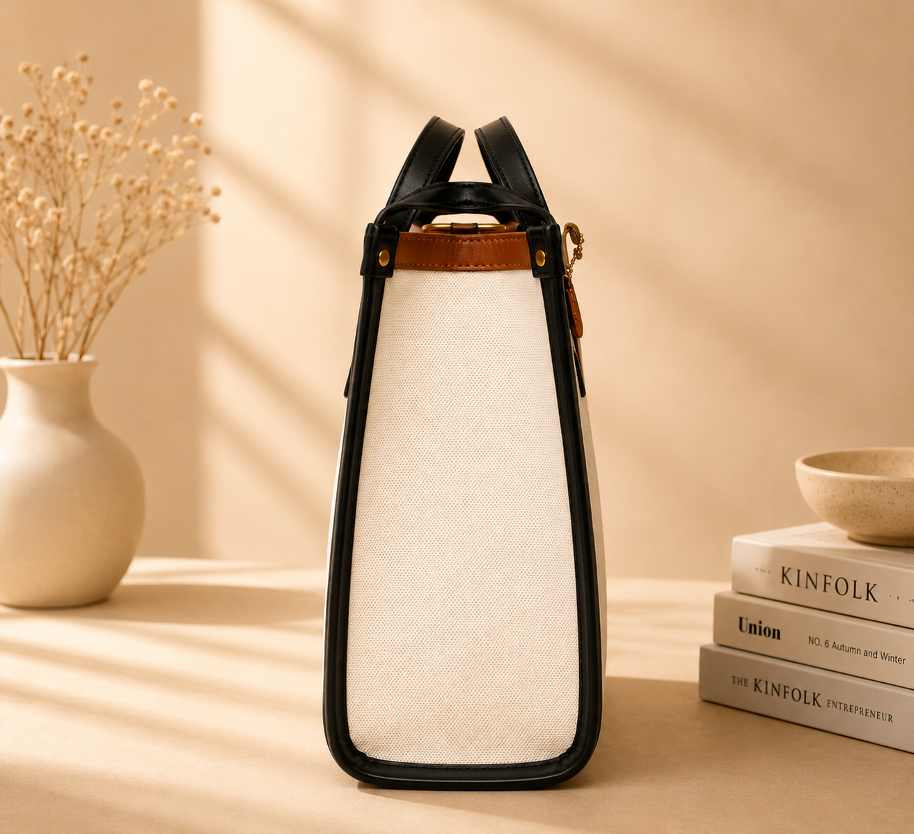 White Coach Tabby Shoulder Bag 26 features a distinct brass "C" logo hardware