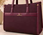 Burgundy Ivory Weave Tote bag
