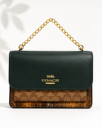 Coach Signature Chain Shoulder Bag – Forest Green