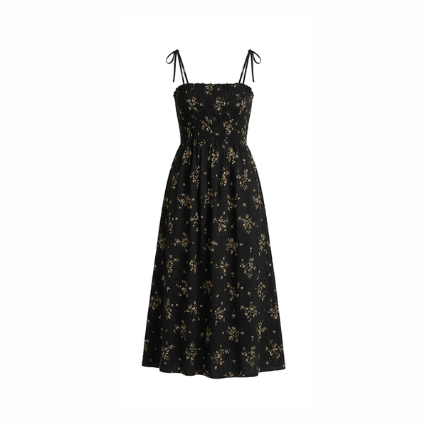 black printed frock