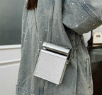 Acrylic Hand Bag With Mirror Inside in White
