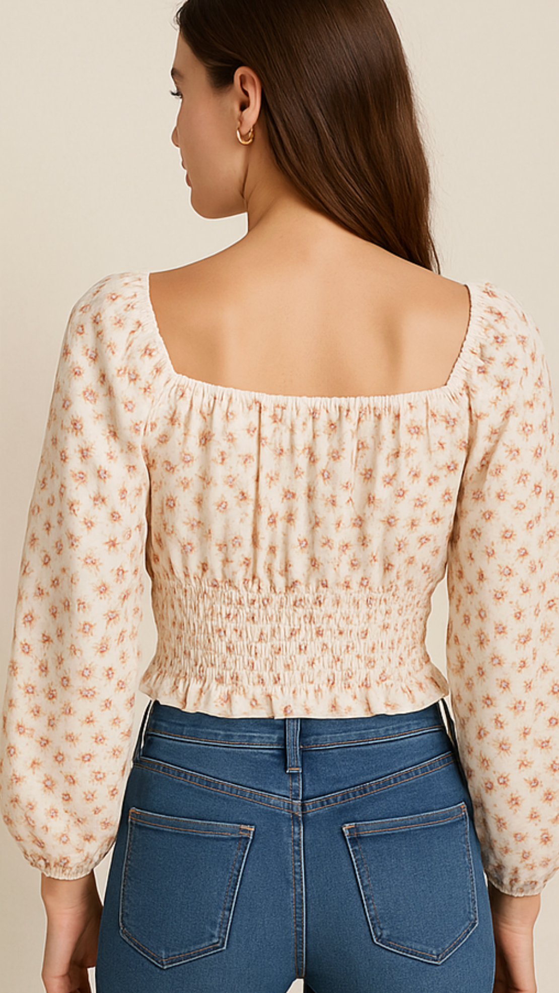 Floral Smocked Crop Top