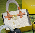 Michael Kors Hamilton White Signature Satchel Bag