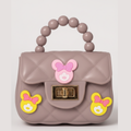 Mini Sling Bag with charms in Beige