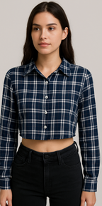 Plaid Crop Shirt