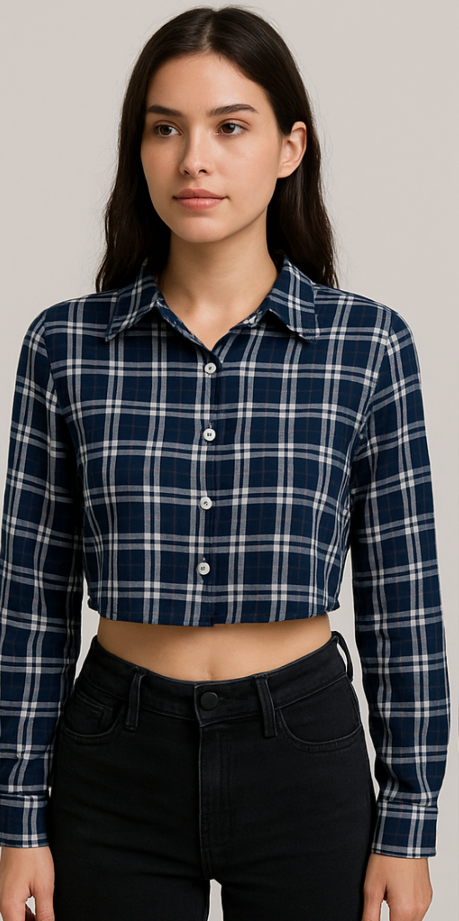 Plaid Crop Shirt