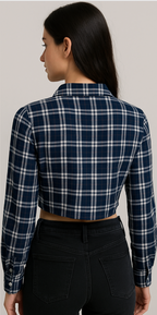 Plaid Crop Shirt