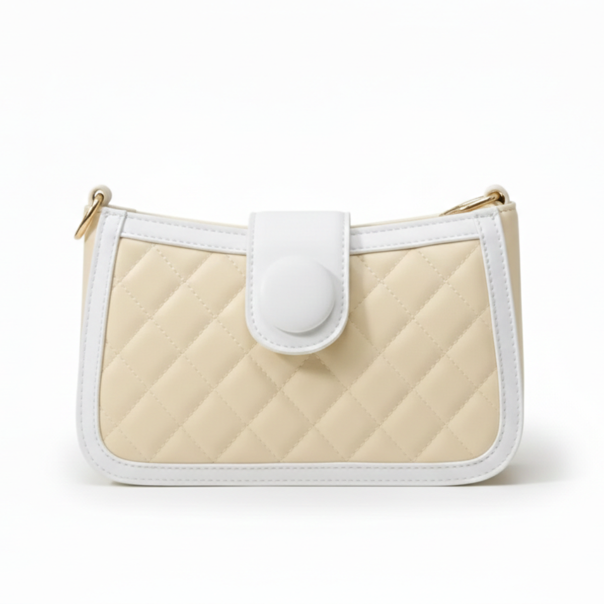 Quilted Shoulder Bag in Beige