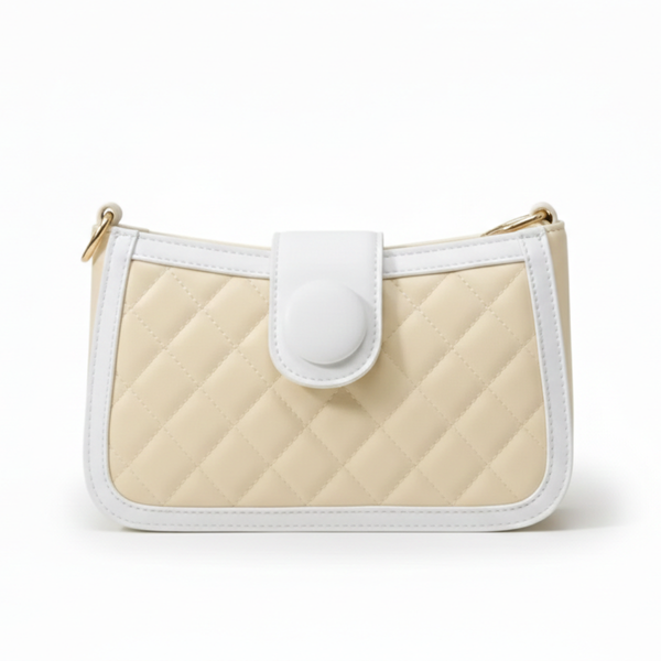 Quilted Shoulder Bag in Beige