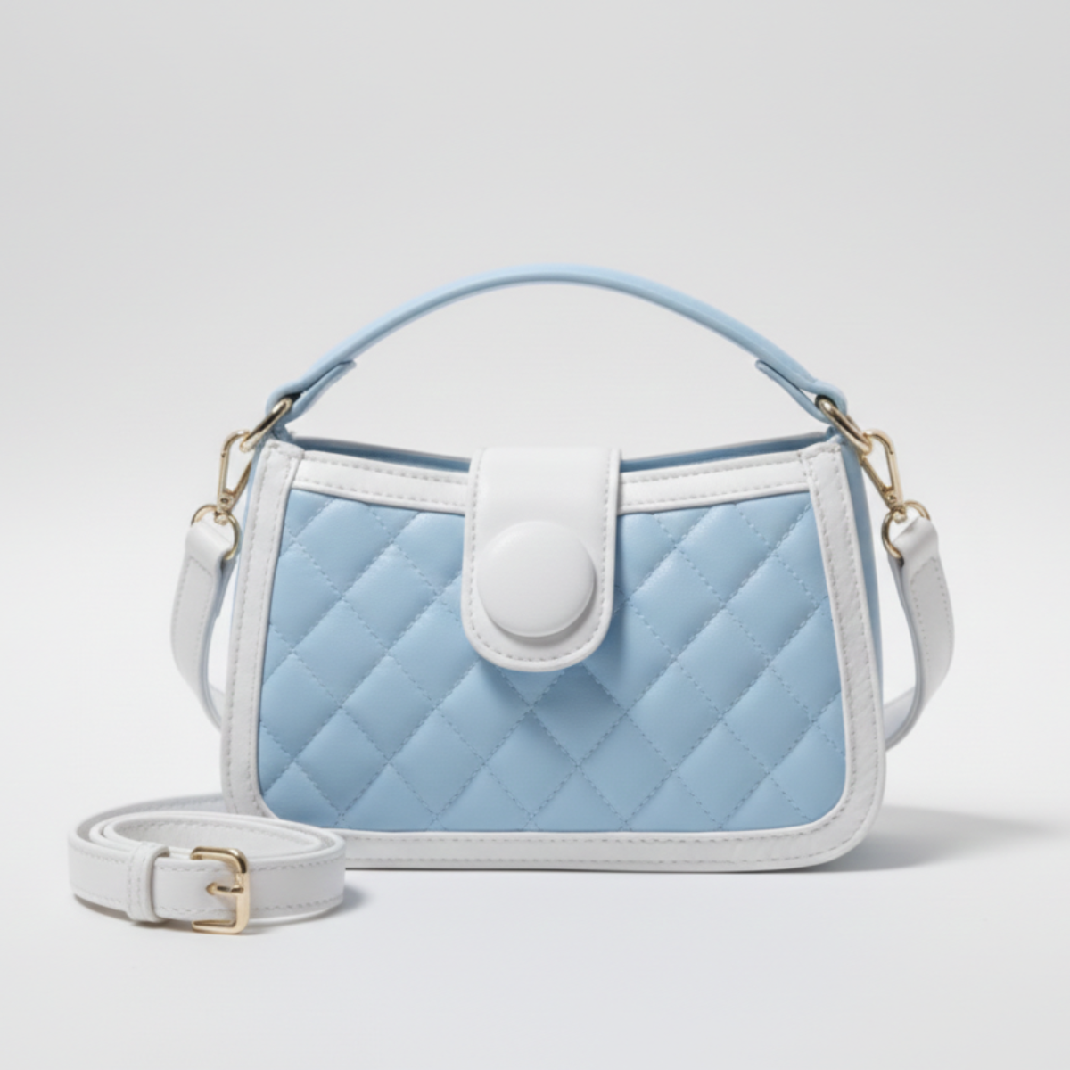 Quilted Shoulder Bag in Blue