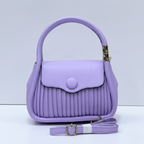 Quilted Bag with Button Closure in Lavender