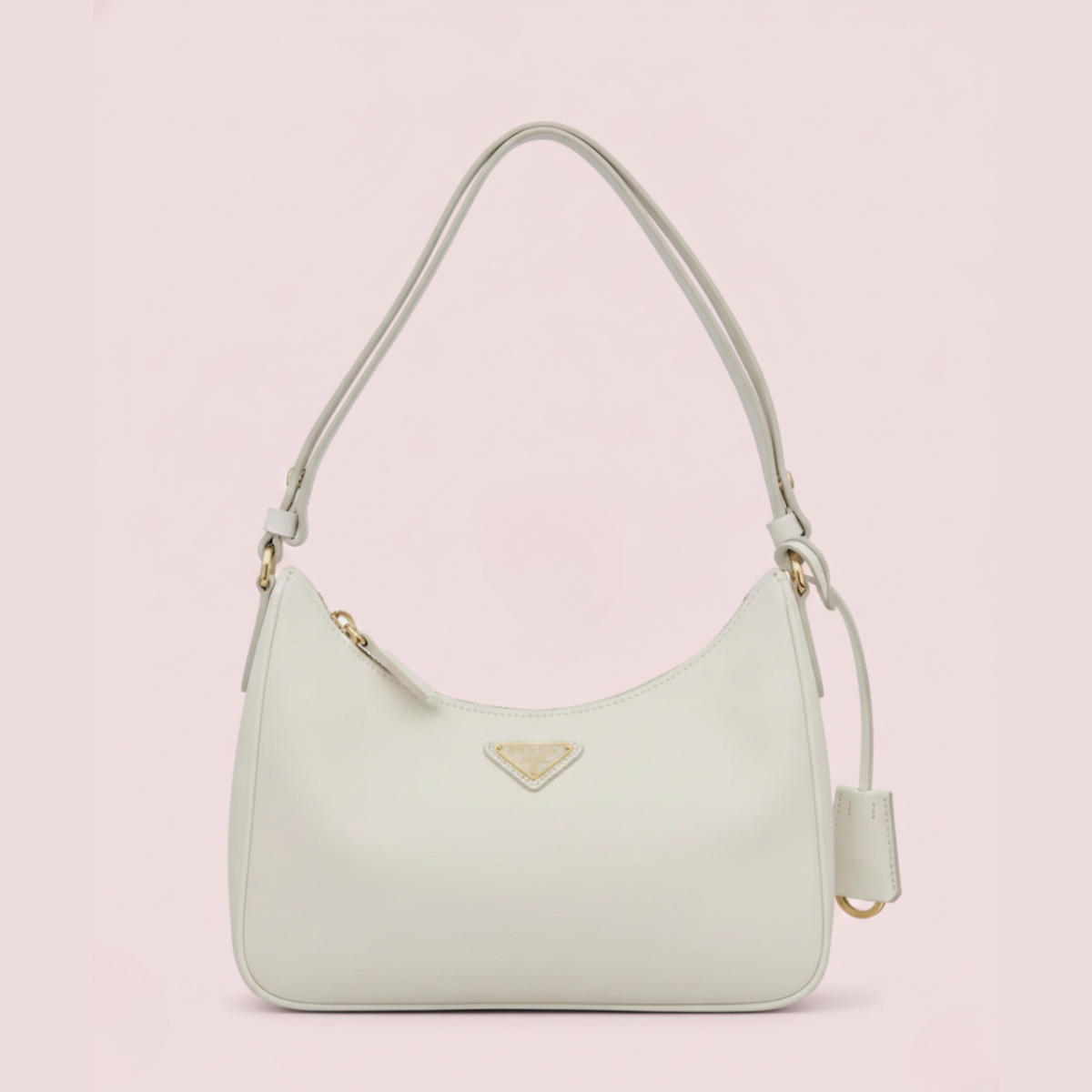 Nylon Soft hand Bag in White