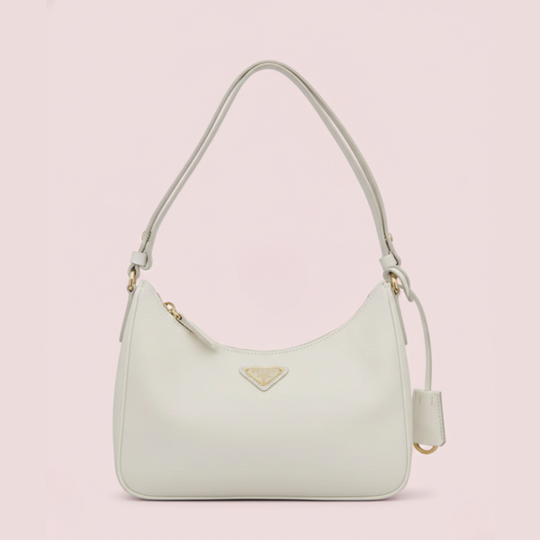 Nylon Soft hand Bag in White