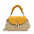 Straw Bag Rattan Women Shoulder Bag in Yellow
