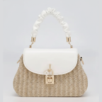 Straw Bag Rattan Women Shoulder Bag in White