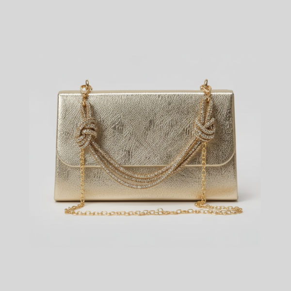 Clutch Hand Bag in Gold