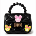 Mini Sling Bag with charms in Black