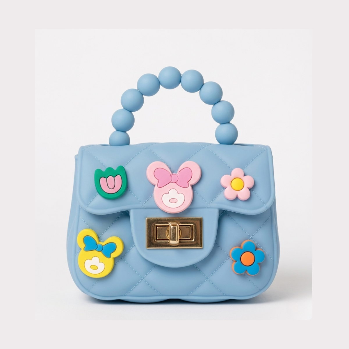 Mini Sling Bag with charms in Blue