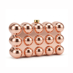 Bubble Acrylic Metal Clutch in Champing colour