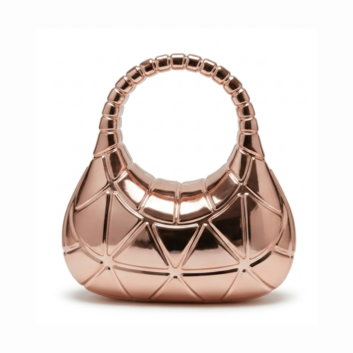 Acrylic Metal Clutch in Champing colour