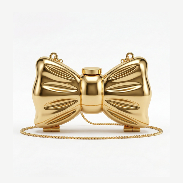 Bow Shaped Metal Mini bag in Gold