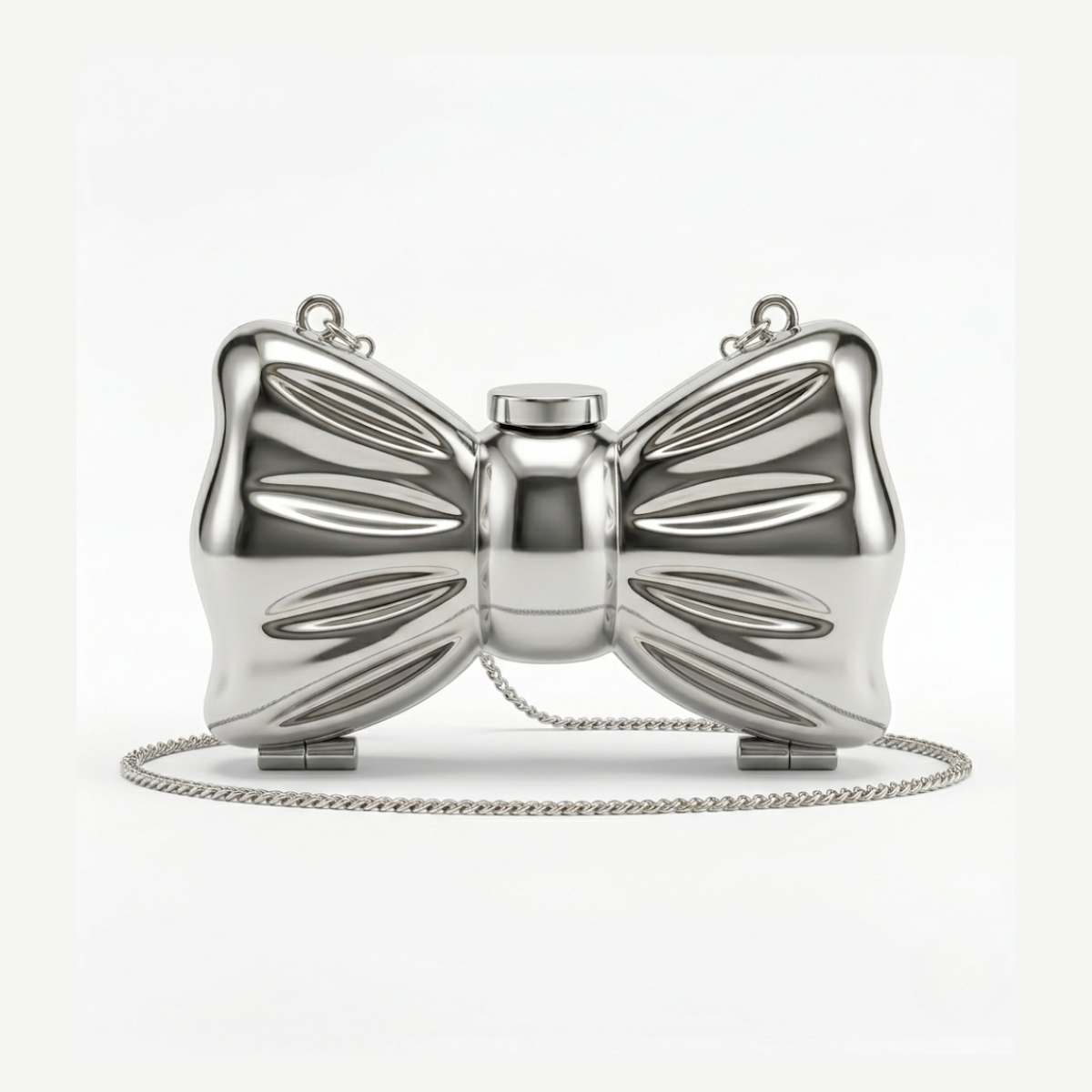 Bow Shaped Metal Mini bag in Silver
