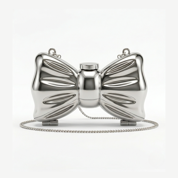 Bow Shaped Metal Mini bag in Silver