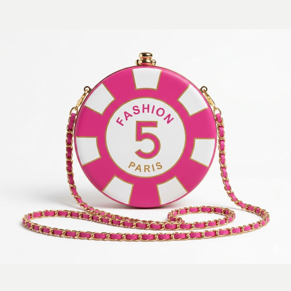 Round Shoulder Bag in Pink