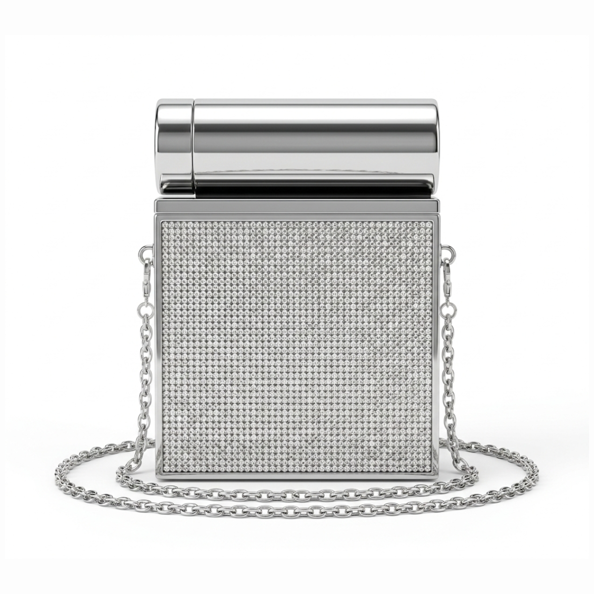 Acrylic Hand Bag With Mirror Inside in White