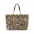 Fur Tote Hand Bag in White Cheetah colour