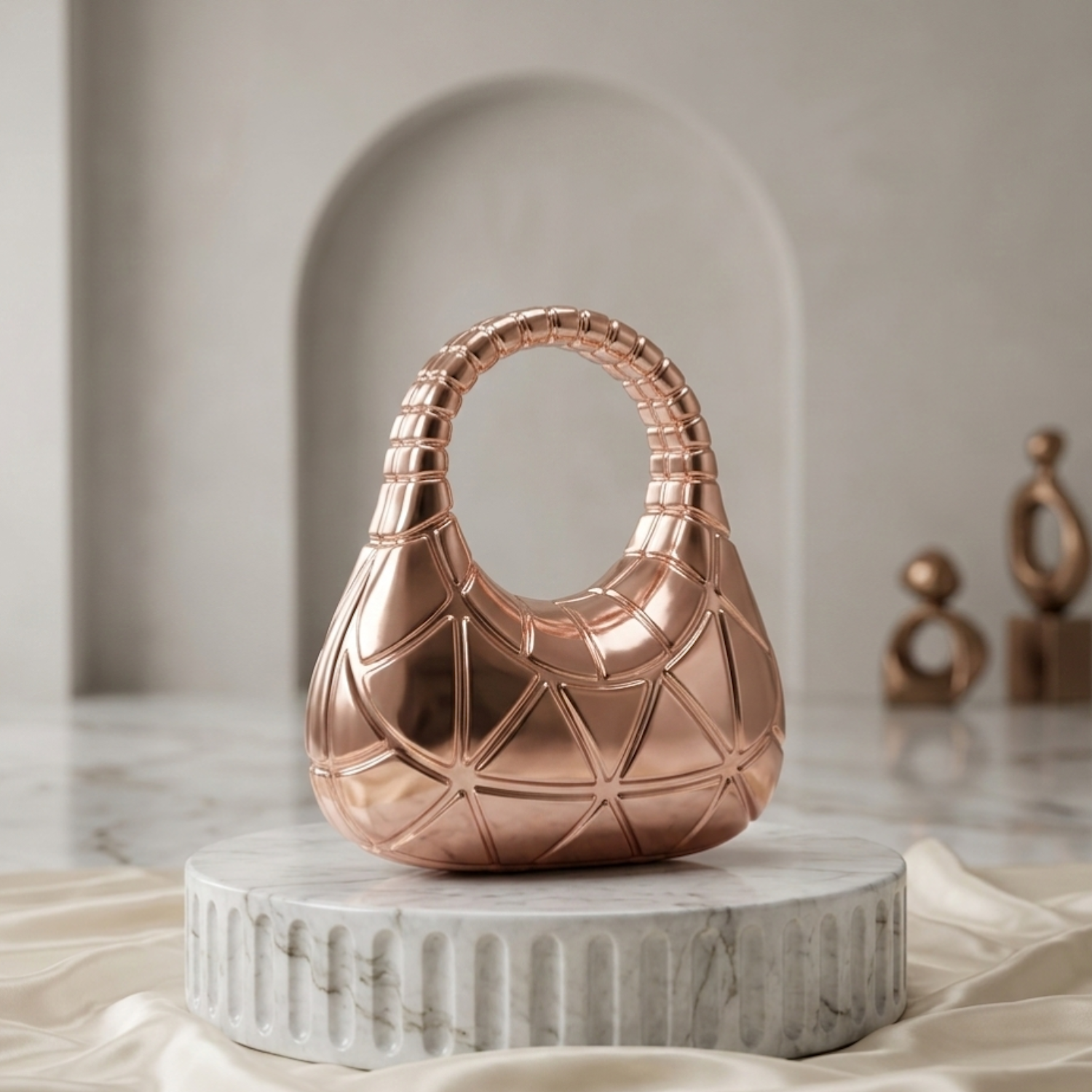 Acrylic Metal Clutch in Champing colour