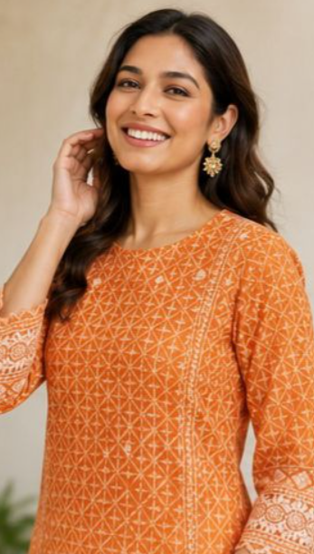 Orange Short Kurta
