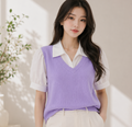 Korean Purple Collar Top