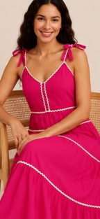Vibrant Pink Tiered Dress