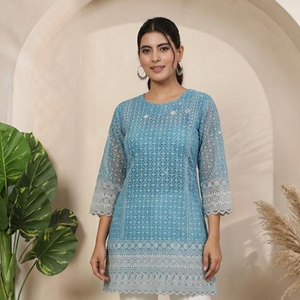 Blue Short Kurta