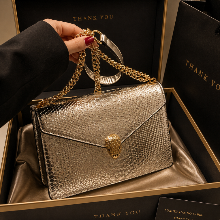 Bvlgari Serpenti Forever Mini silver crossbody bag in a textured finish