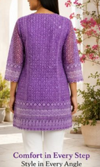 Purple Short Kurta